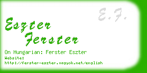 eszter ferster business card